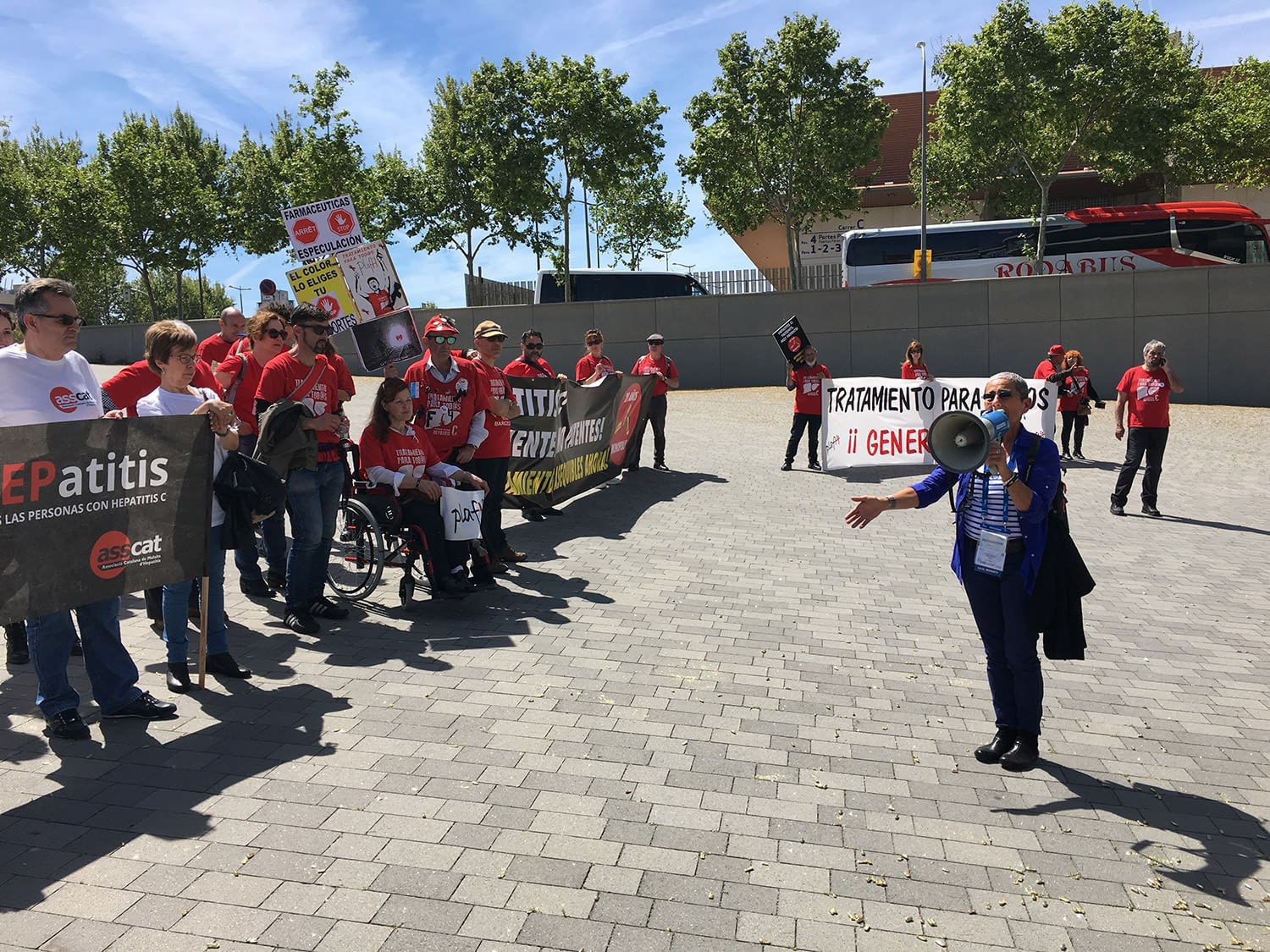 Protesters call for affordable access to hepatitis C medicines outside of international congress