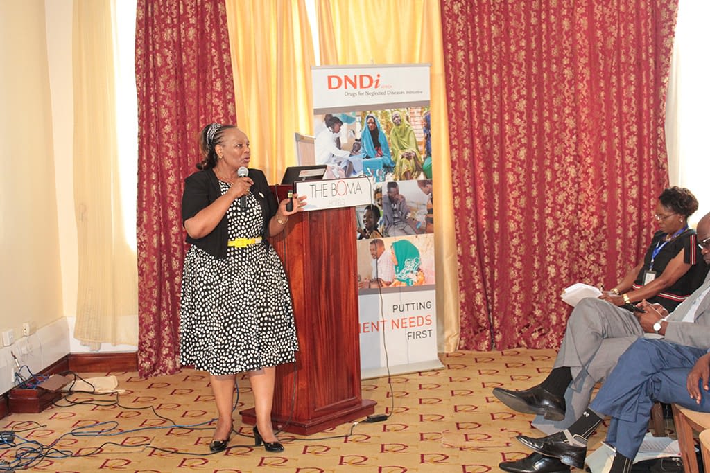 Joyce Onsongo, Disease Control and Prevention Officer , WHO Kenya office speaks at the DNDi Access symposium