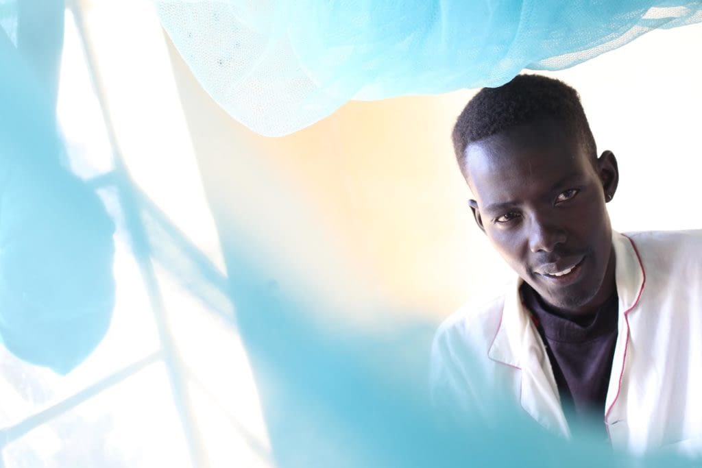 Young man in a hospital in Kenya