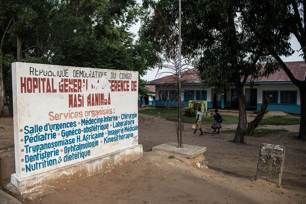 Sign outside of clinic in DRC