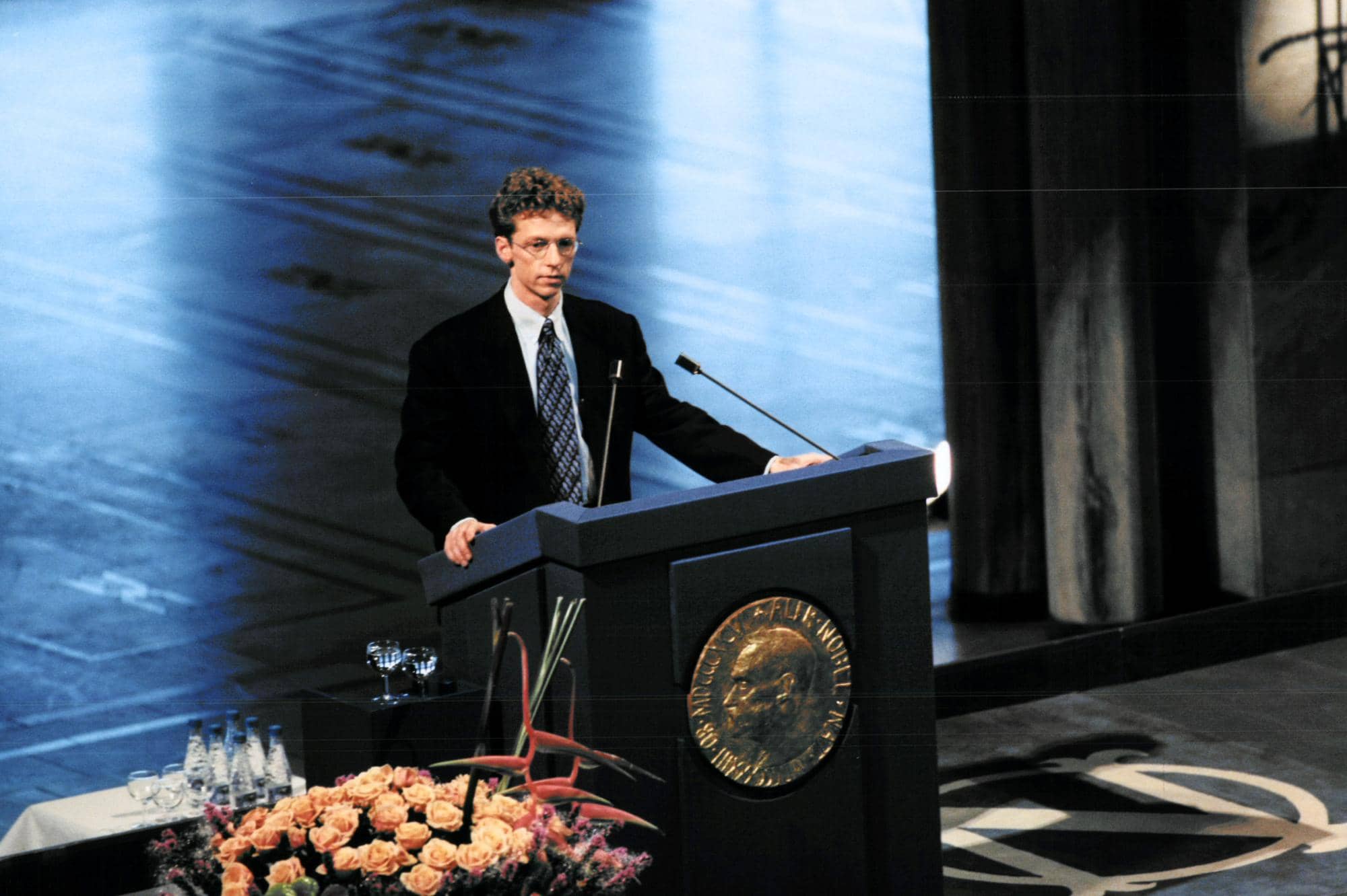 Dr James Orbinski, former President of the MSF International Council, accepting the 1999 Nobel Peace Prize on behalf of Médecins Sans Frontières in Oslo, Norway on 10 December 1999