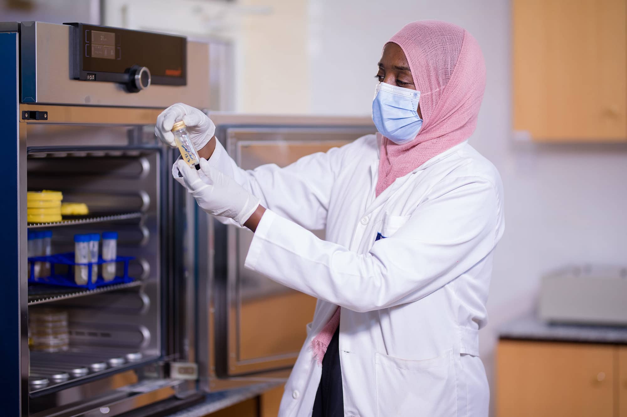 Woman researcher in lab setting