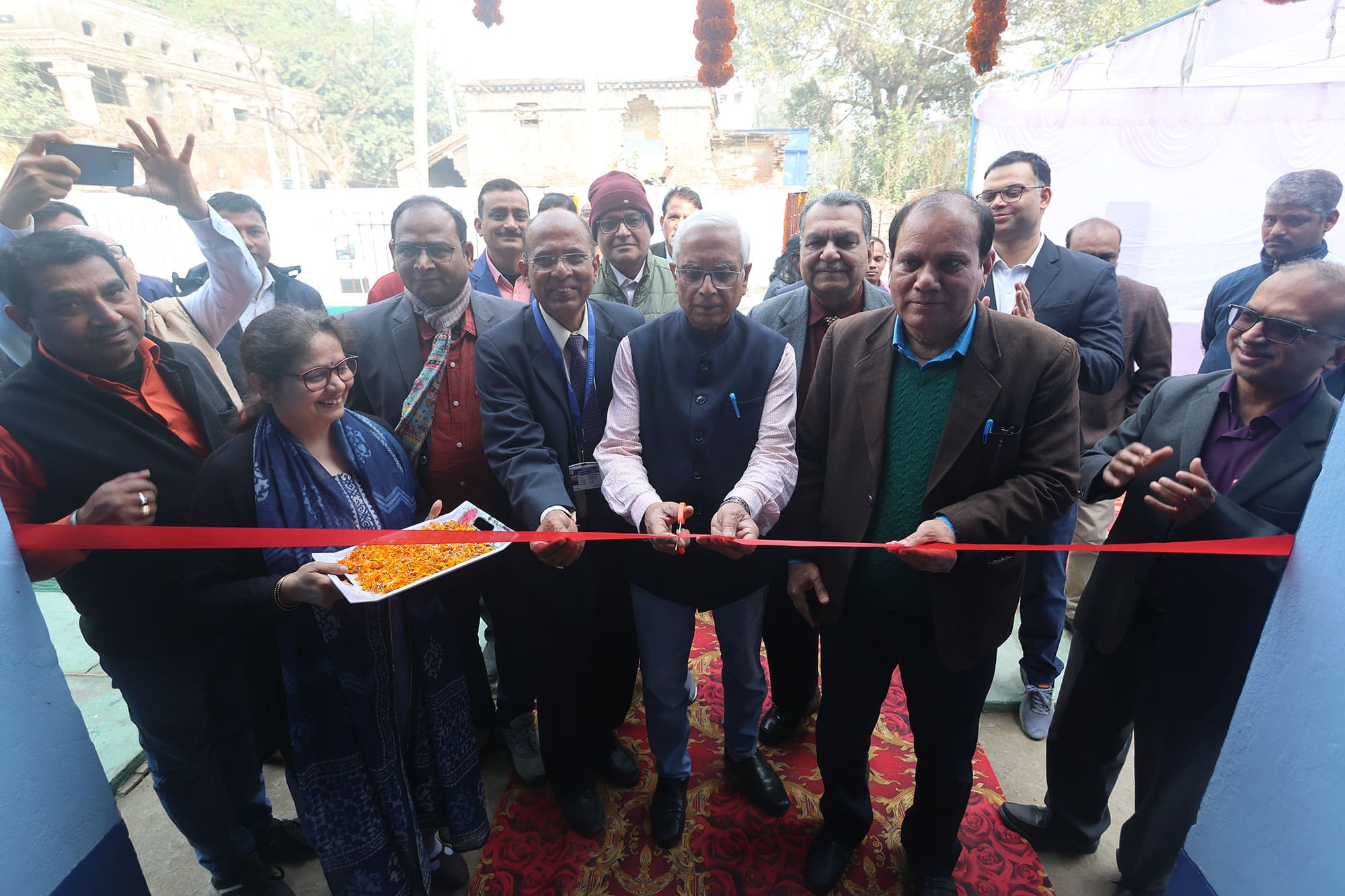 Ribbon cutting at a Centre of Excellence in India