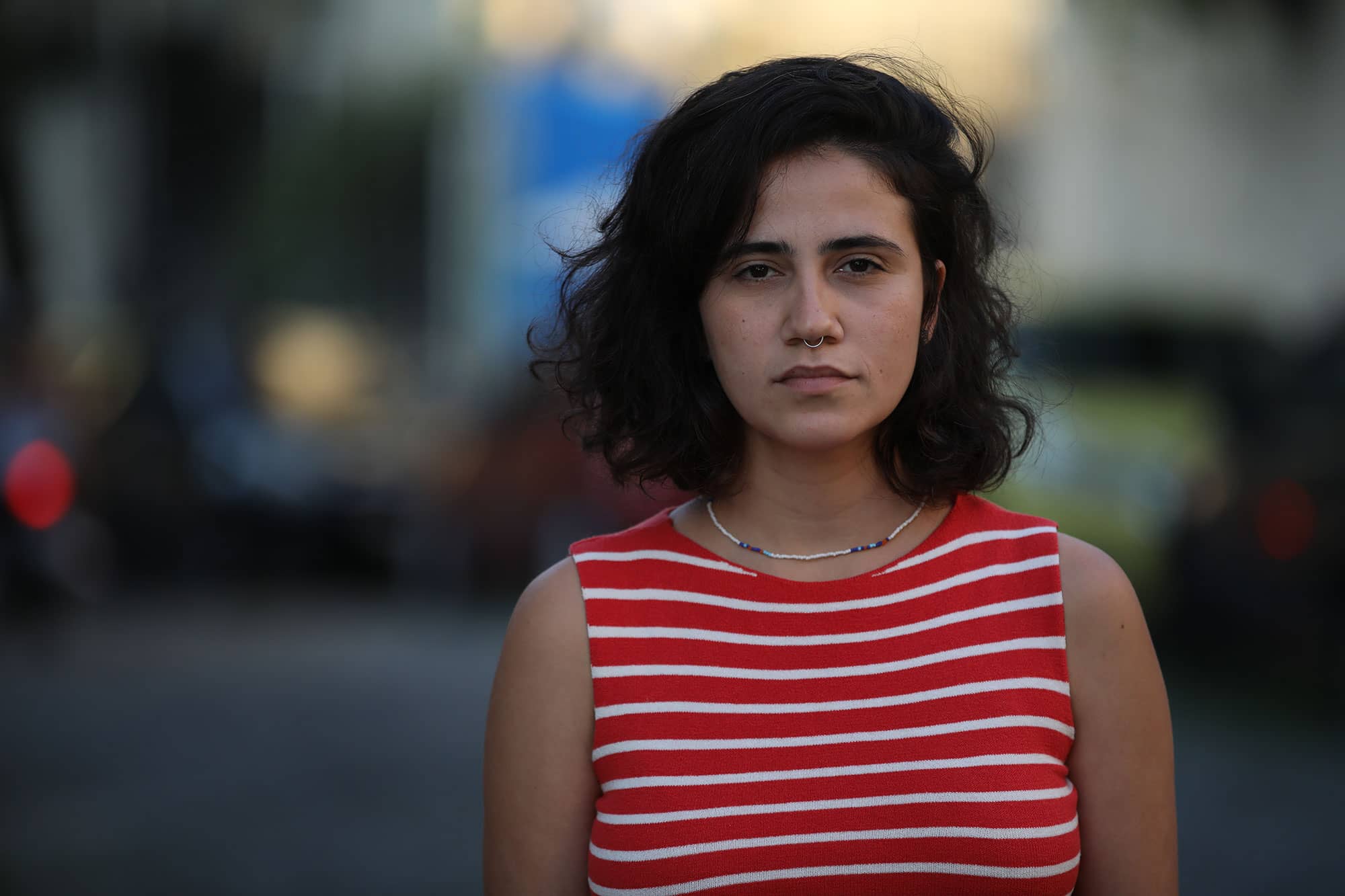 Woman standing in the street