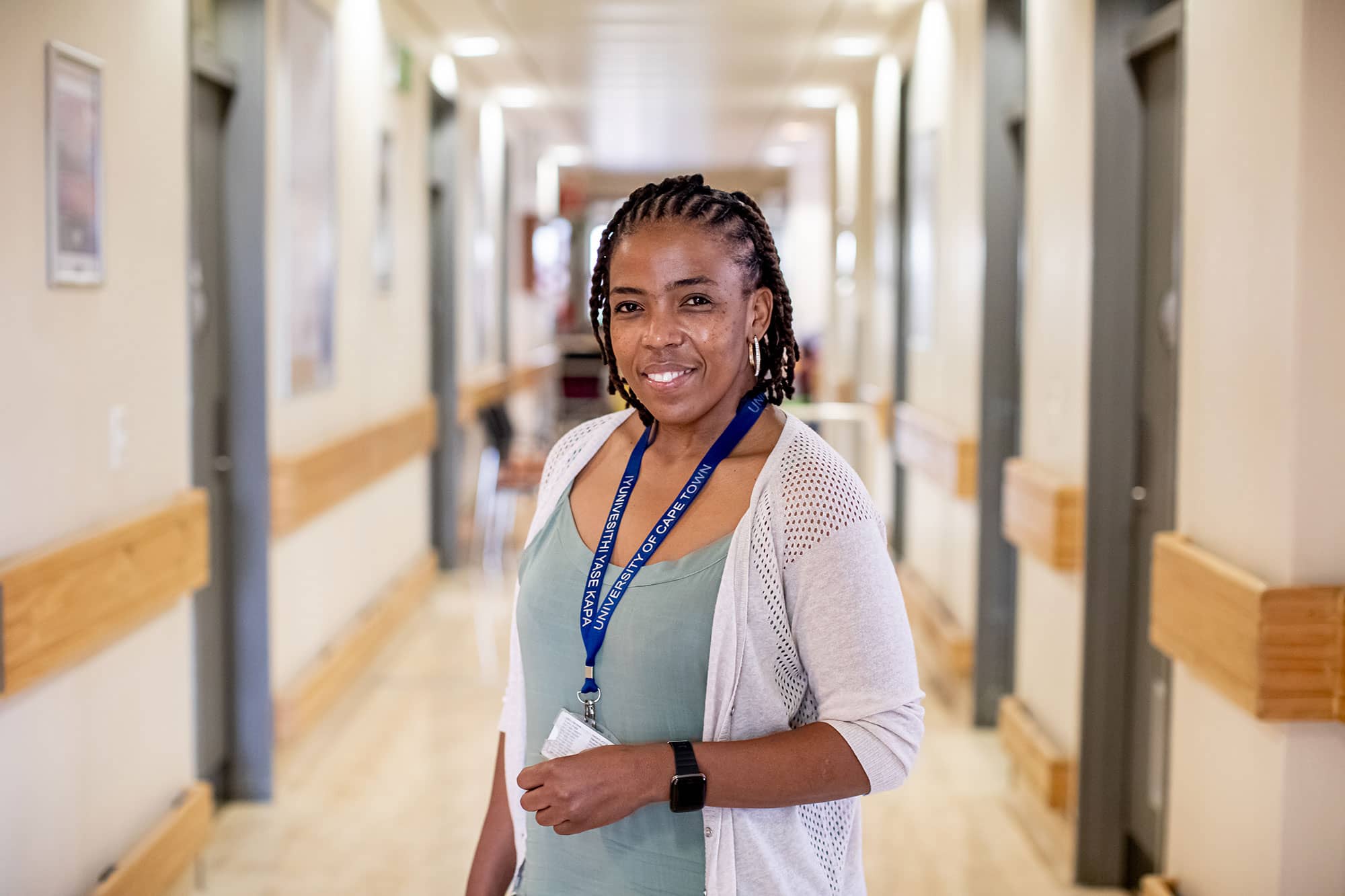 Woman in hospital setting