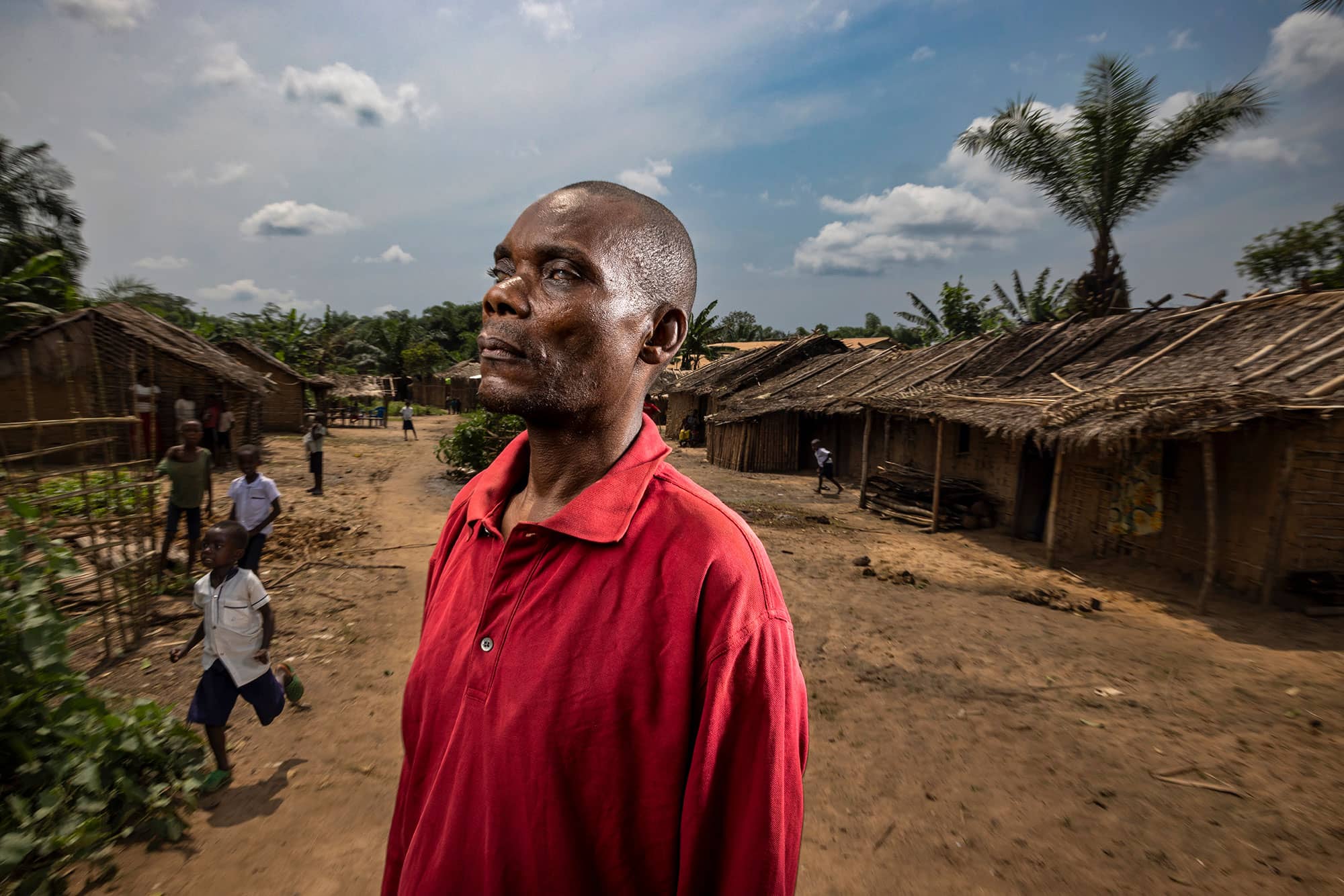 Man standing in rural village