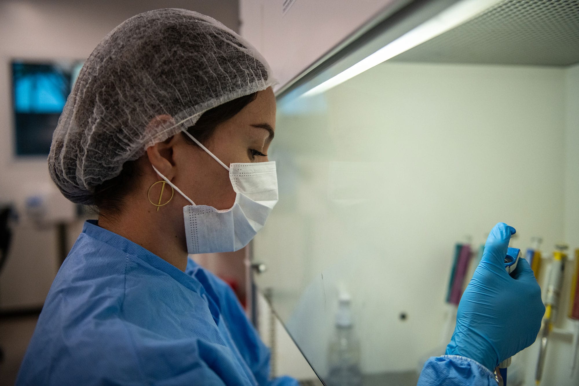 Healthcare worker in laboratory setting