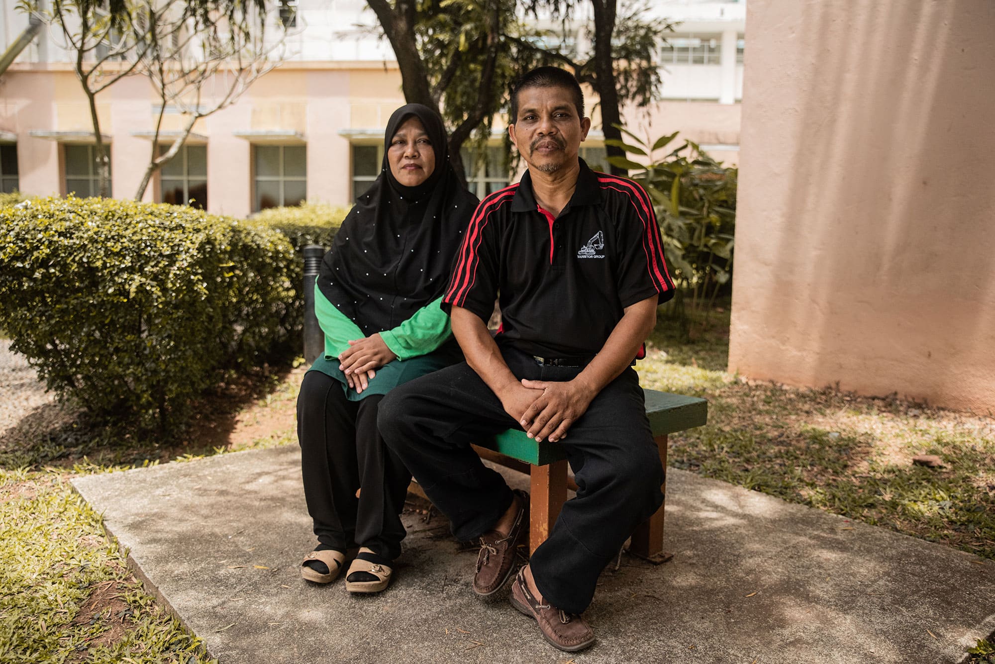 Couple sitting on a bench