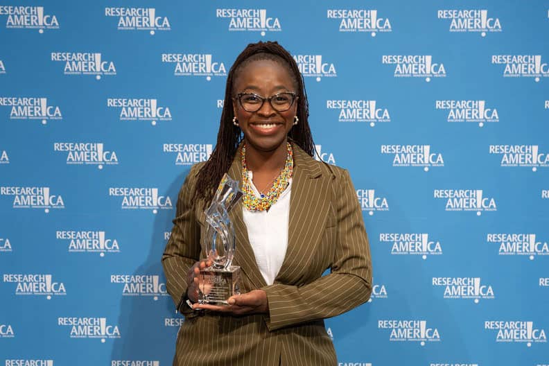 Delali Attiogbe Attipoe at the Research America! Advocacy Award ceremony