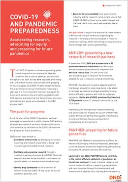 DNDi factsheet COVID-19 and pandemic preparedness